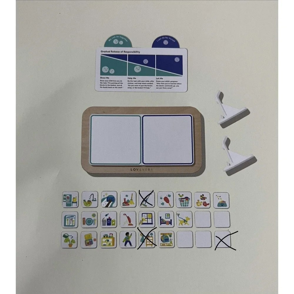 Lovevery Daily Helper Magnetic Chore Wooden Board Chart 49 50 51 Connector